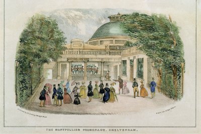 Montpelier Promenade, Cheltenham, engraved by W. Clerk, c.1835 by English School